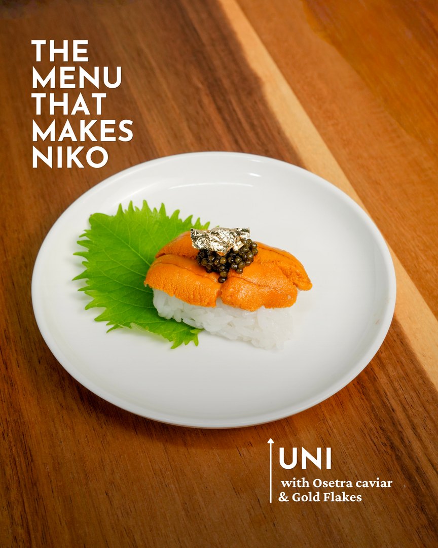Uni, close-up plated dish